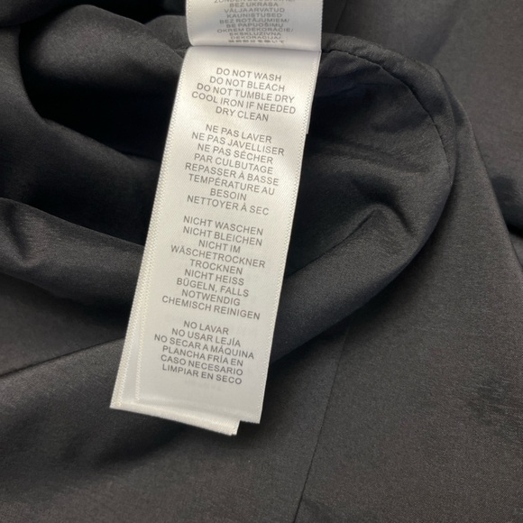 Aidan Adrianna Papell Crepe Popover Midi Black Fringe Hem Sheath Dress 2 LBD NWT - Picture 11 of 16